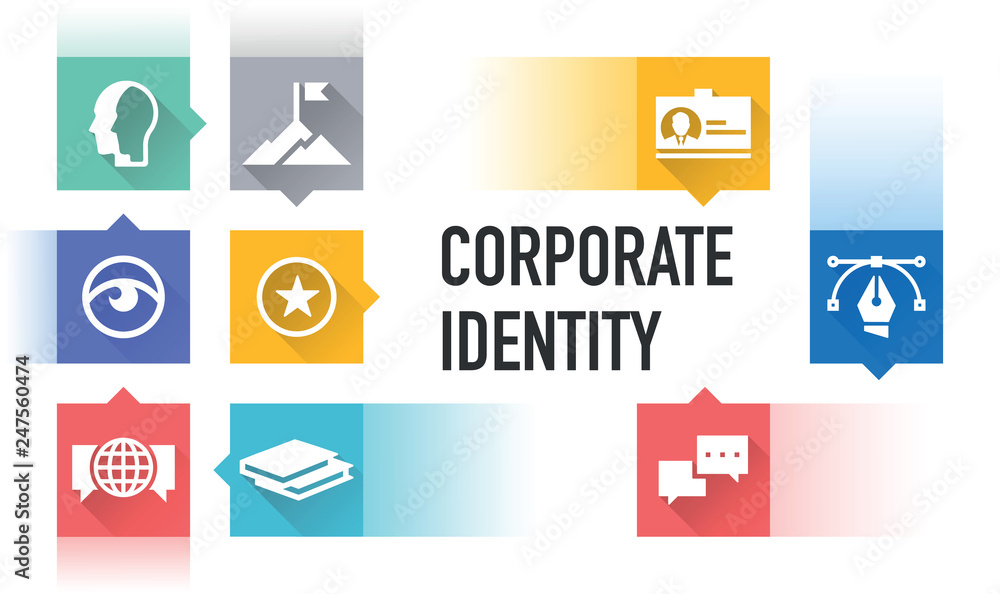 CORPORATE IDENTITY FLAT ICON SET CORPORATE IDENTITY FLAT ICON SET