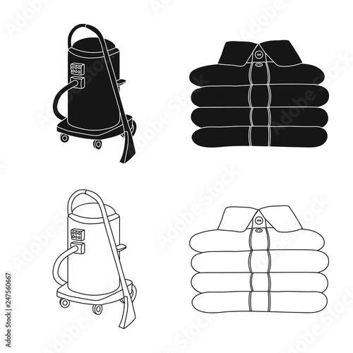 Vector design of laundry and clean logo. Set of laundry and clothes stock symbol for web.