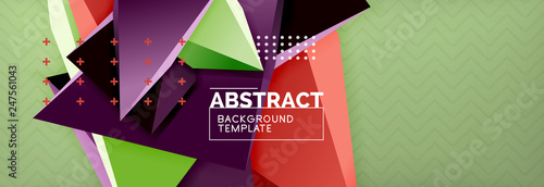 3d triangular shapes geometric background. Origami style pattern with triange shapes for decorative design. Poster design. Line design. Modern presentation template