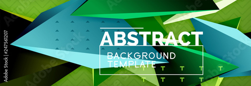 3d triangular shapes geometric background. Origami style pattern with triange shapes for decorative design. Poster design. Line design. Modern presentation template