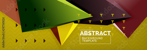 3d triangular shapes geometric background. Origami style pattern with triange shapes for decorative design. Poster design. Line design. Modern presentation template