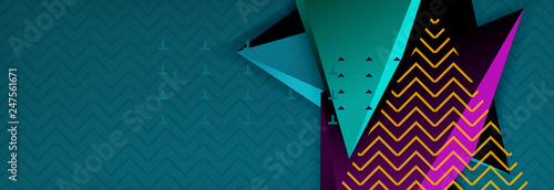 3d triangular shapes geometric background. Origami style pattern with triange shapes for decorative design. Poster design. Line design. Modern presentation template
