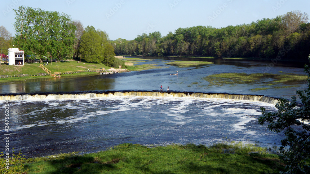 Venta Rapid.Waterfall on the Venta River in Latvia.Widest waterfall in Europe. Venta Rapid.Waterfall on the Venta River in Latvia.Widest waterfall in Europe.
