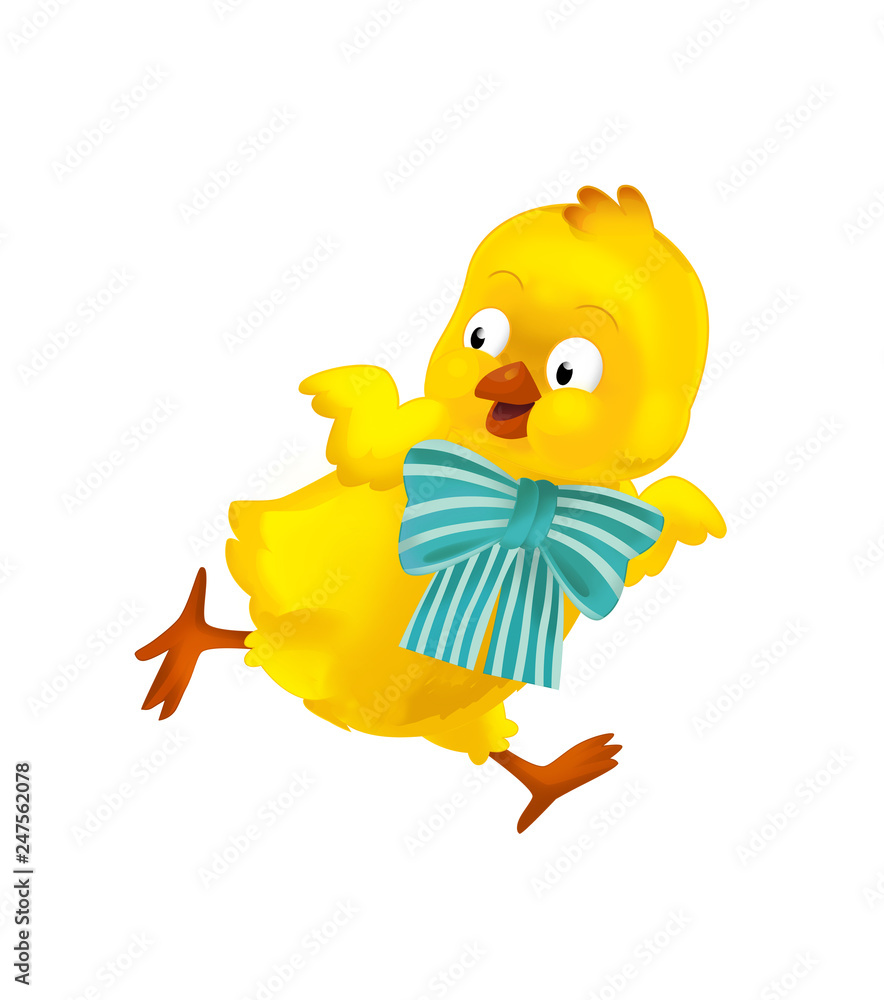 cartoon happy easter chicken on white background - illustration for the children cartoon happy easter chicken on white background - illustration for the children
