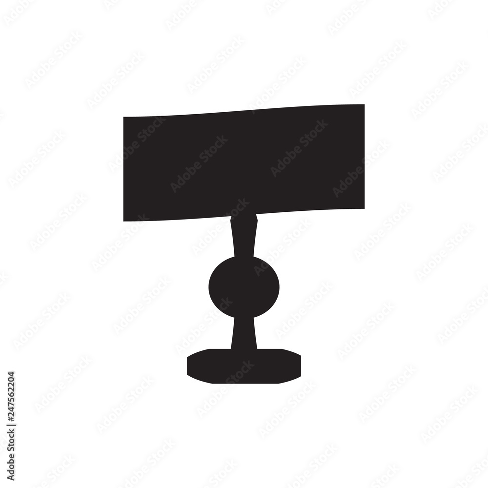 Table or desktop lamp for bedroom, office, living room set of isolated flat vector icon Table or desktop lamp for bedroom, office, living room set of isolated flat vector icon