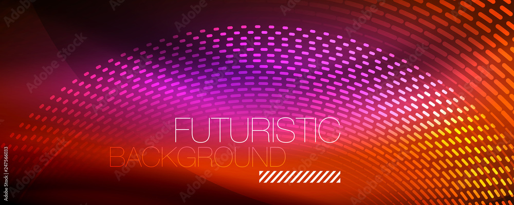 Glowing light particles in dark neon space, magic glow shiny abstract background Glowing light particles in dark neon space, magic glow shiny abstract background