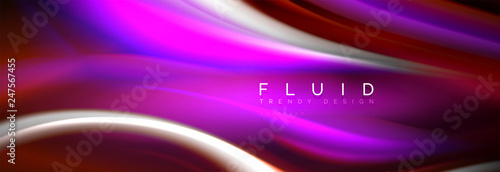 Fluid colors mixing glowing neon wave background, holographic texture