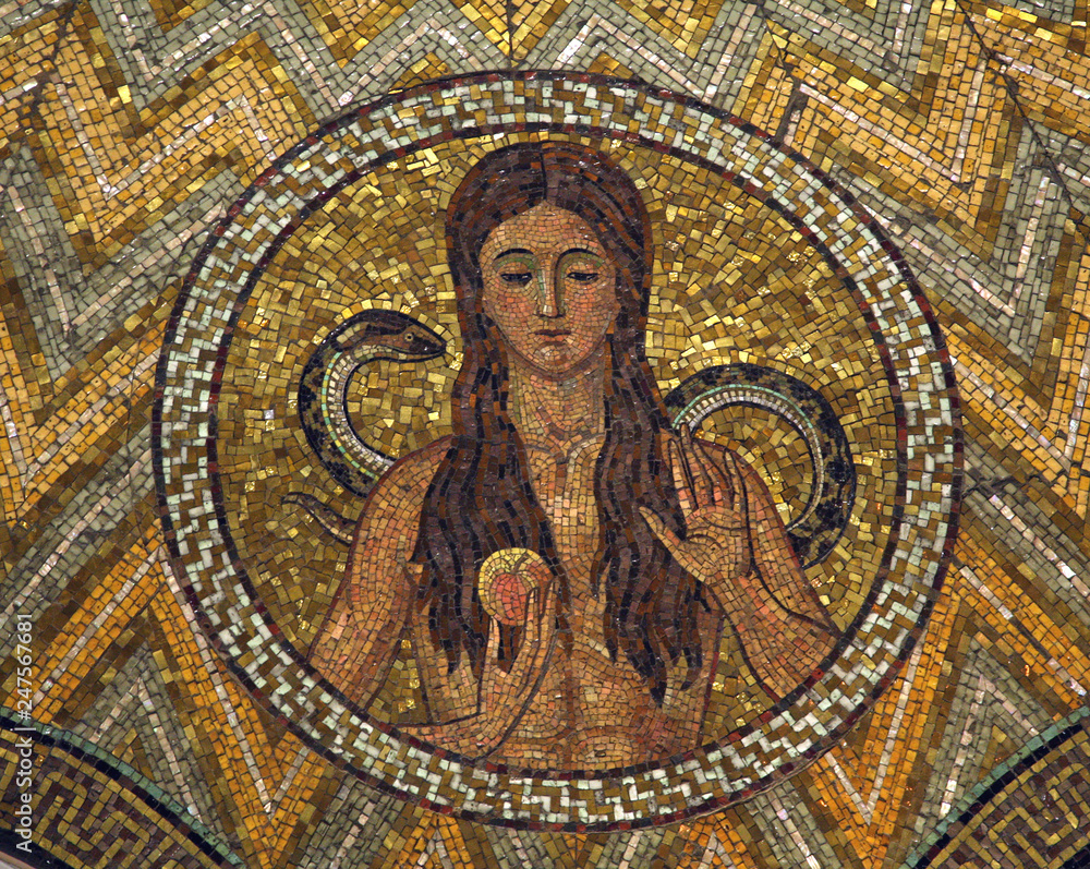 Eve, mosaic, Jerusalem-The Church of Hagia Maria Zion-The Dormition Church