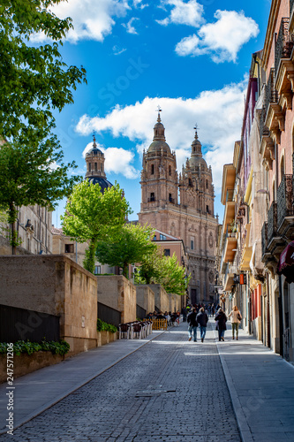 Fototapeta Naklejka Na Ścianę i Meble -  view of the Clerecia towers from Palominos street in Salamanca