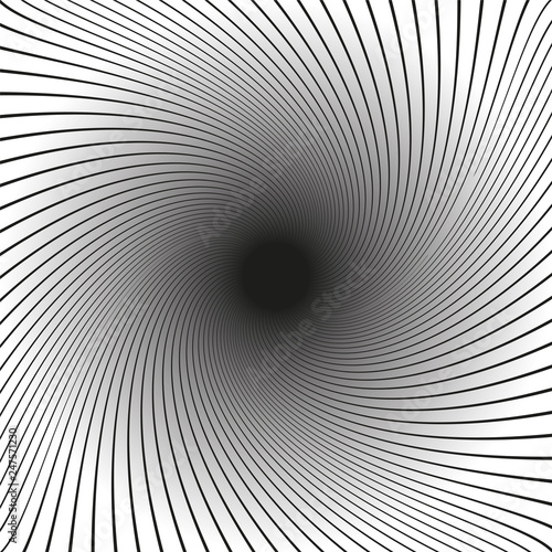 Spiral Striped Abstract Tunnel Background. Vector Illustration