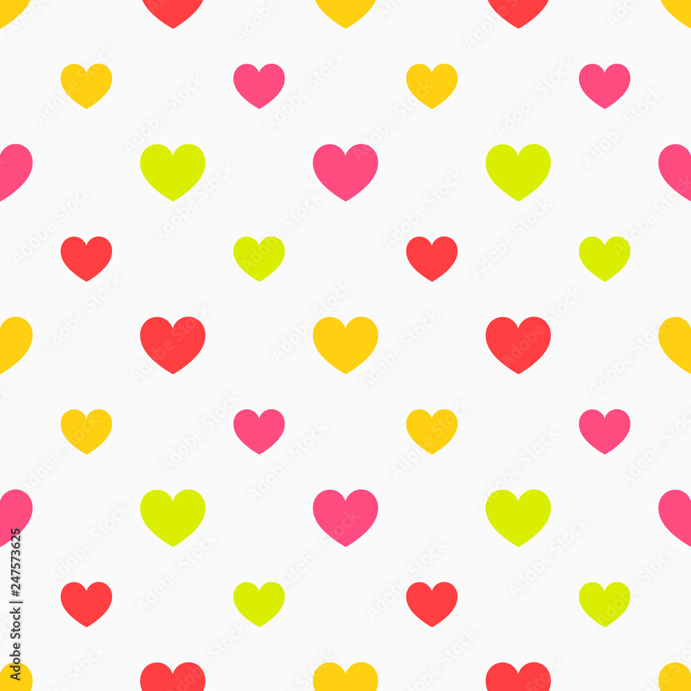 Colorful hearts seamless pattern.