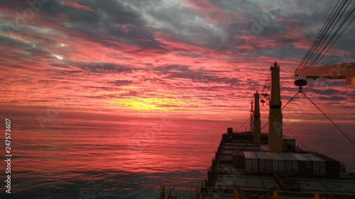 Pink sky over the Persian Gulf