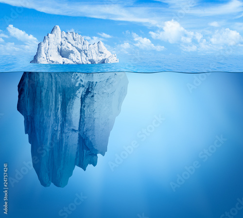 Iceberg in ocean. Hidden threat concept. 3d illustration. © Andrey Kuzmin