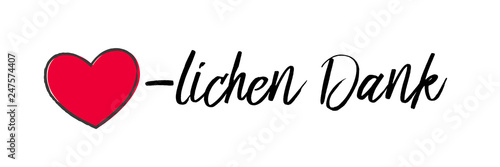 Herzlichen Dank - Schreibschrift Banner