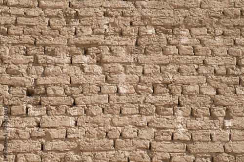 Ancient adobe wall closeup