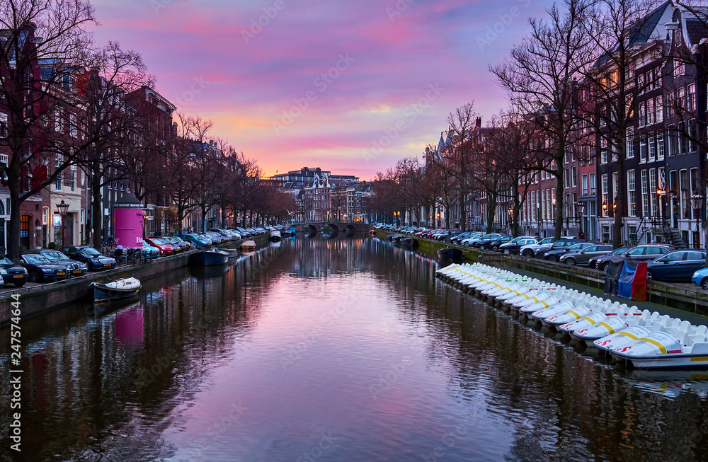 Sunrise in Amsterdam, Netherlands