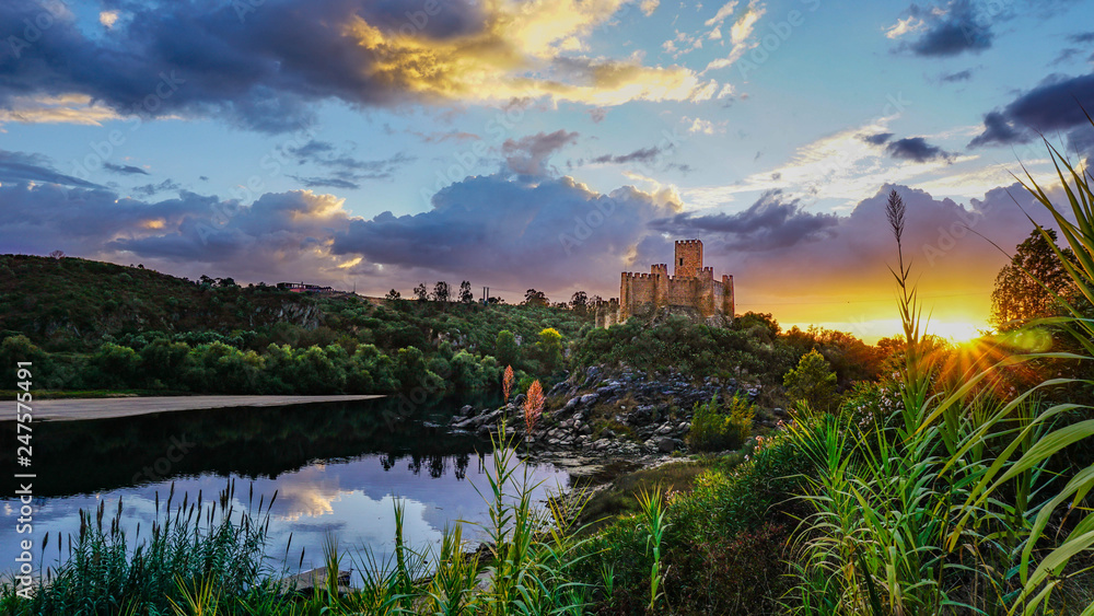 Sunset at Almourol Castle, Portugal