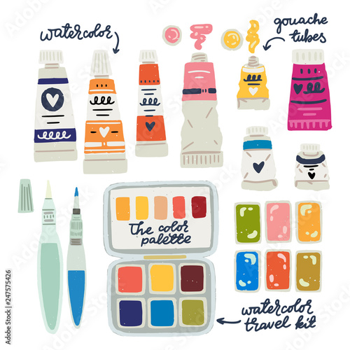 Watercolor and gouache paints