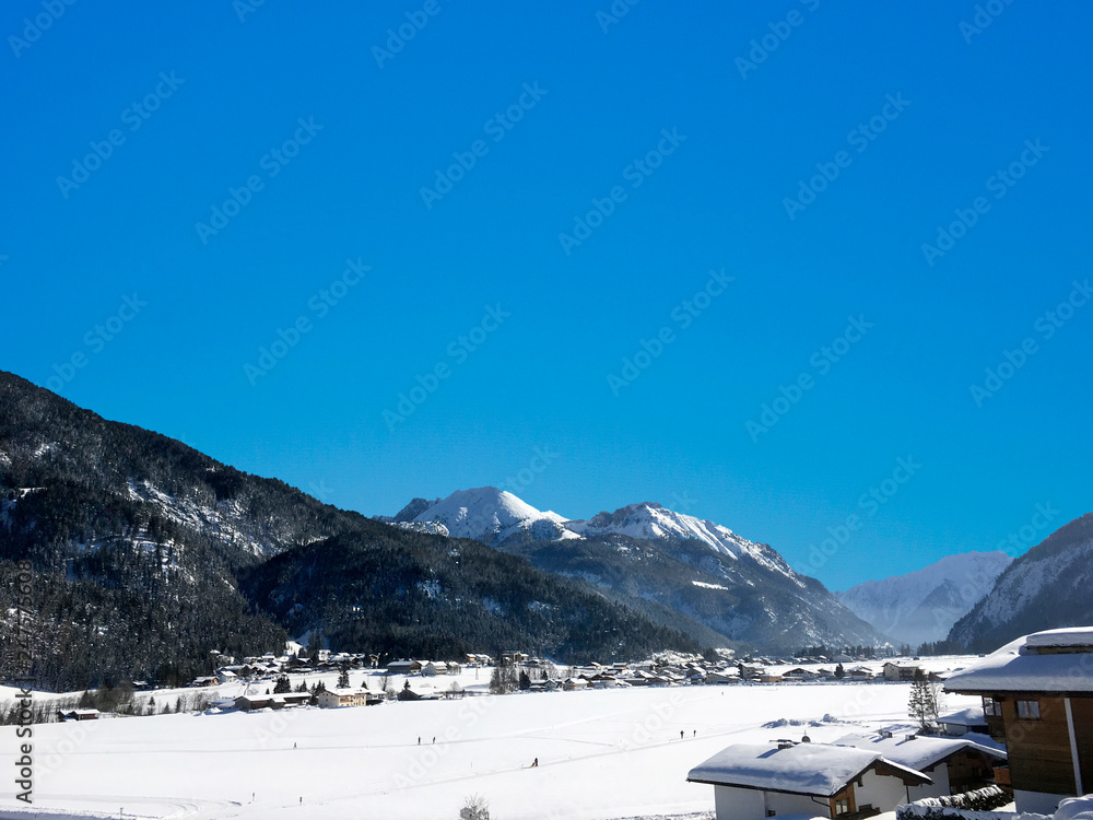 scenic winter snow landscape in Tirol, Aschenkirch