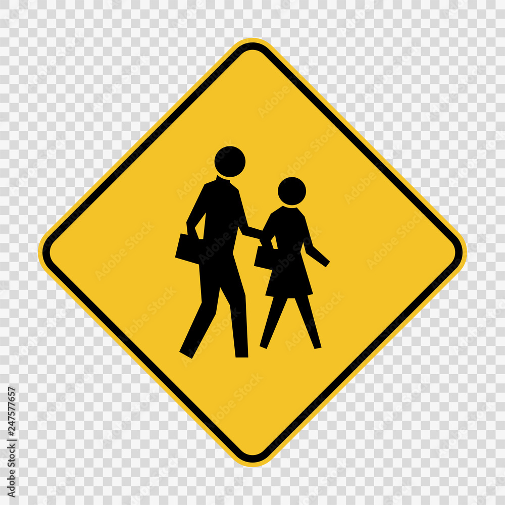 school crossing sign on transparent background school crossing sign on transparent background