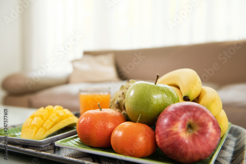 Fototapeta Naklejka Na Ścianę i Meble -  Ripe fruits on the table