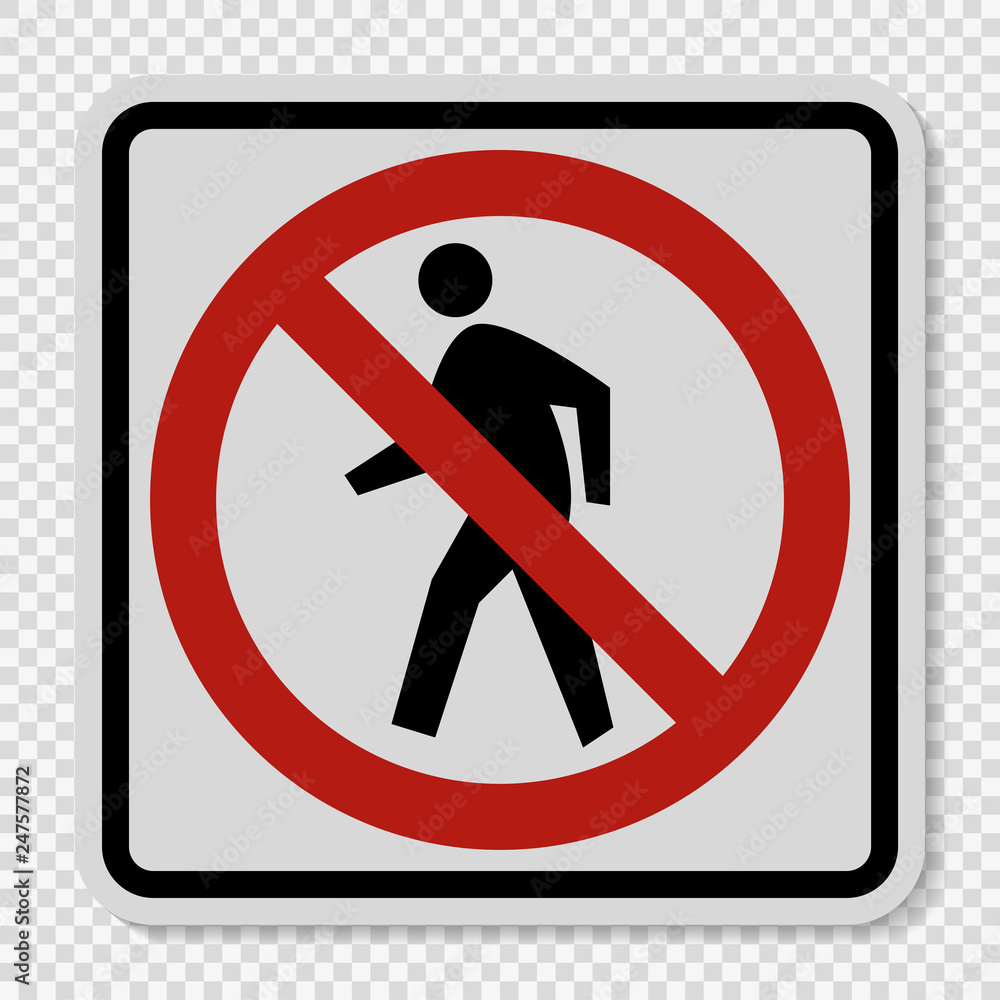 No Pedestrian Traffic Sign on transparent background No Pedestrian Traffic Sign on transparent background