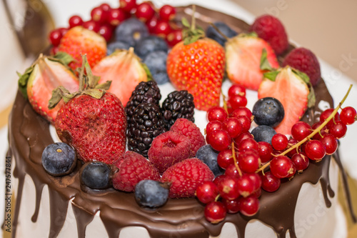 Homemade cake with berries