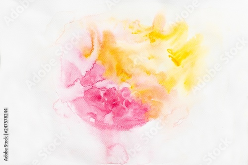 Close up of abstract hand painting on white paper background,Creative Design Templates.