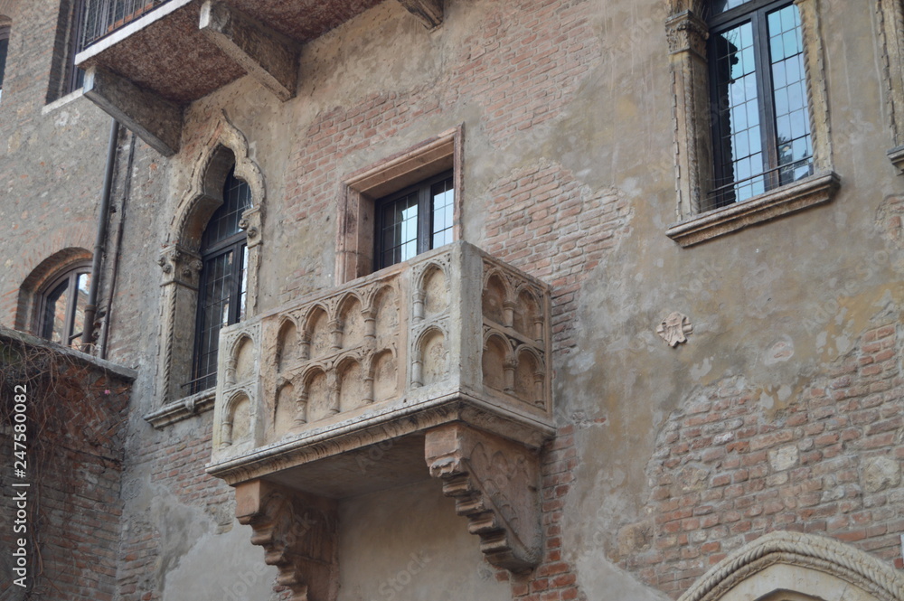 Balcony Of Juliet's House In Verona. Travel, holidays, architecture. March 30, 2015. Verona, Veneto region, Italy.