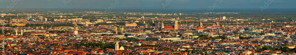 Aerial panorama of Munich. Munich, Bavaria, Germany