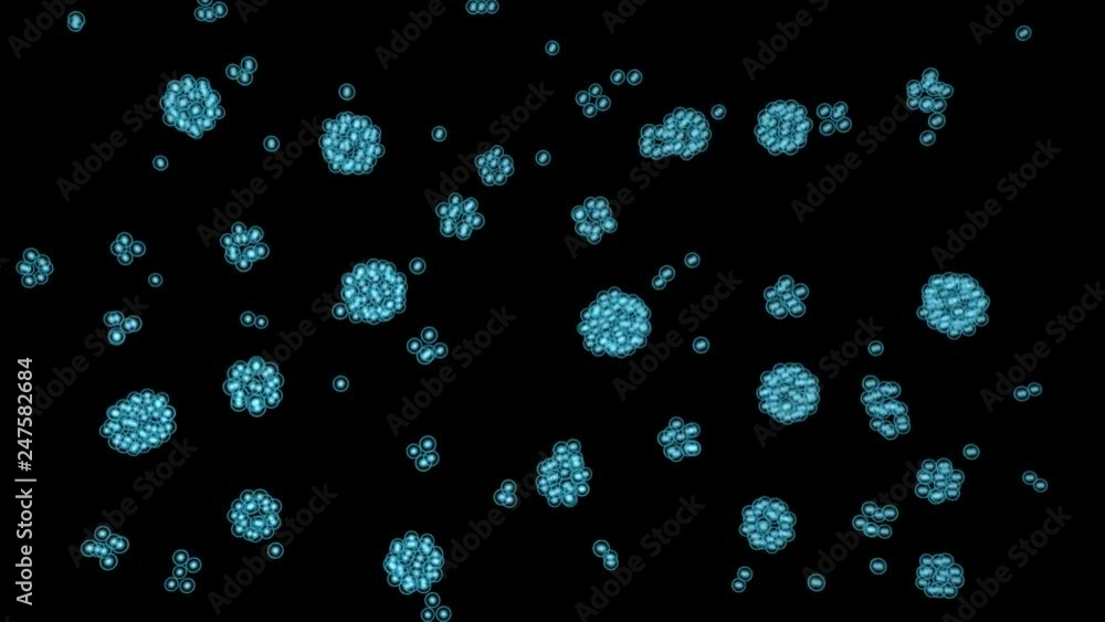 Microbes, atoms ,molecules, cells coagulating , crystallize ...