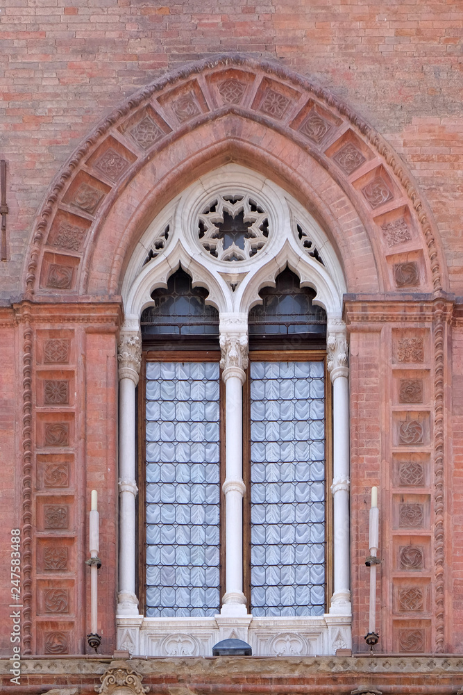Window, Palazzo Comunale Palace Building - City Hall in Bologna, Italy