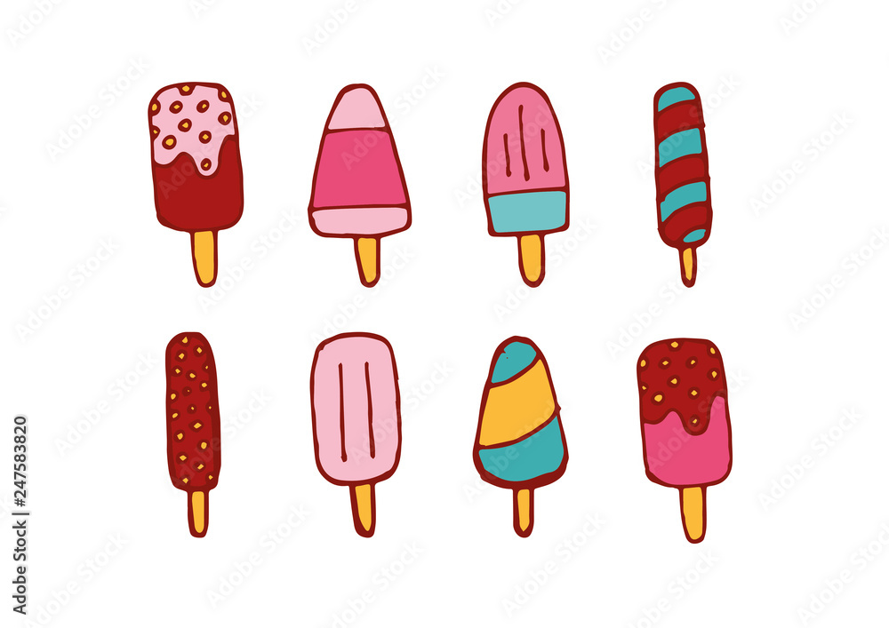 Set of ice cream line icons, vector eps10 illustration Set of ice cream line icons, vector eps10 illustration