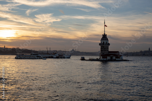 Istanbul skyline sunset