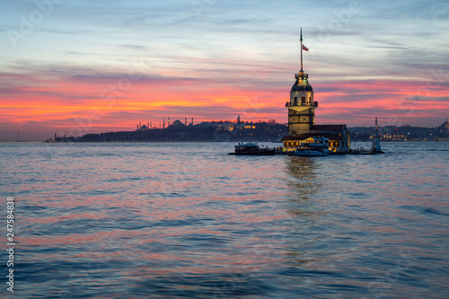 Istanbul skyline sunset