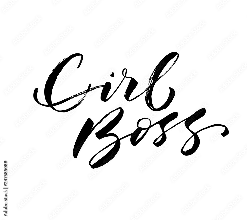 Girl boss card. Hand drawn brush style modern calligraphy. Vector illustration of handwritten lettering. Girl boss card. Hand drawn brush style modern calligraphy. Vector illustration of handwritten lettering.