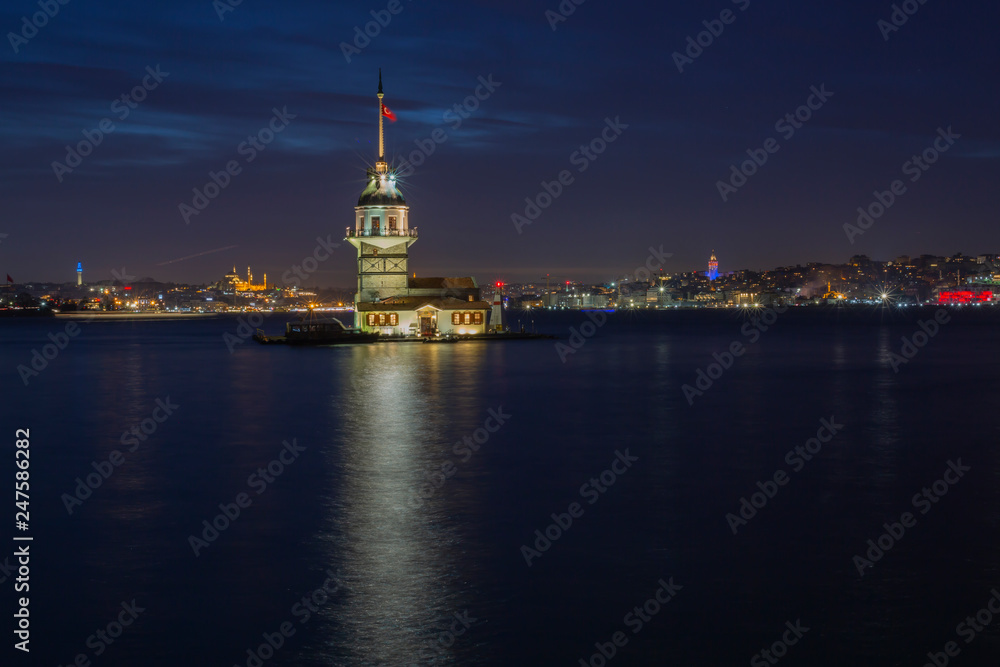 Istanbul skyline sunset