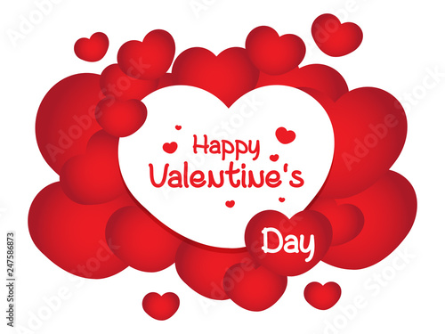 14 February Valentine's Day Celebration Card vector design