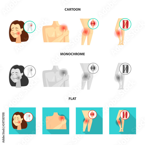 Vector illustration of hospital and rendering icon. Collection of hospital and help vector icon for stock.