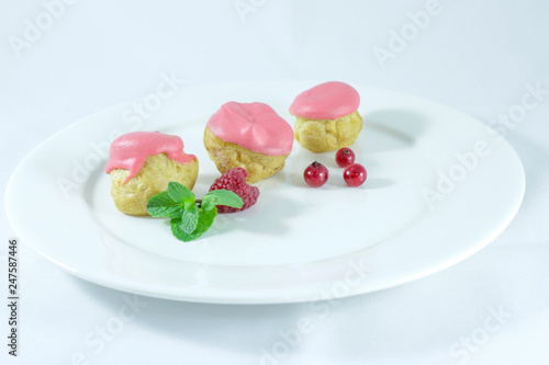 perfect profiteroles with pink glaze