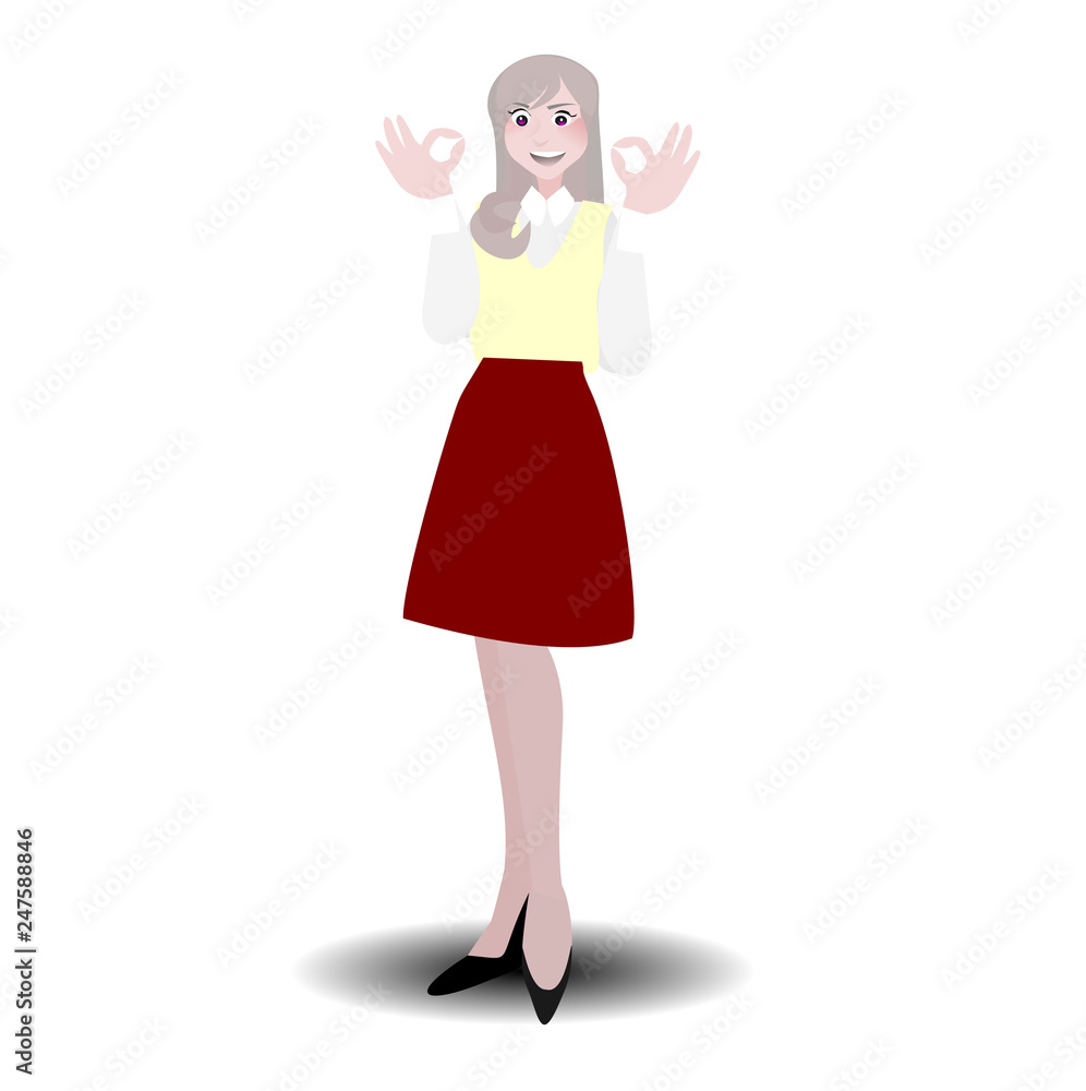 Happy International Woman Day. Lady cartoon character on isolated background. Happy International Woman Day. Lady cartoon character on isolated background.