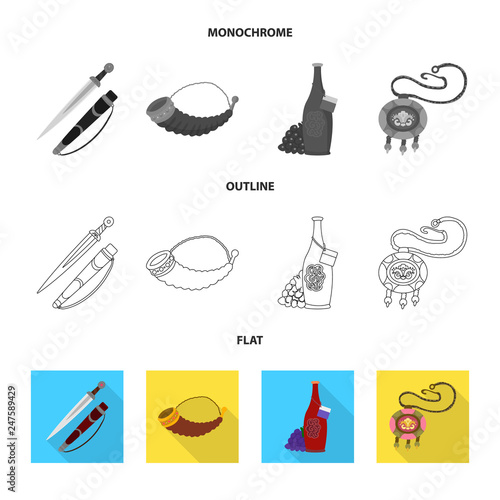 Vector design of culture and sightseeing sign. Collection of culture and originality stock vector illustration.