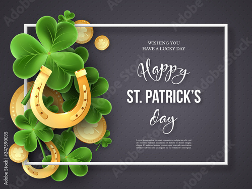 St. Patricks Day greeting holiday design.