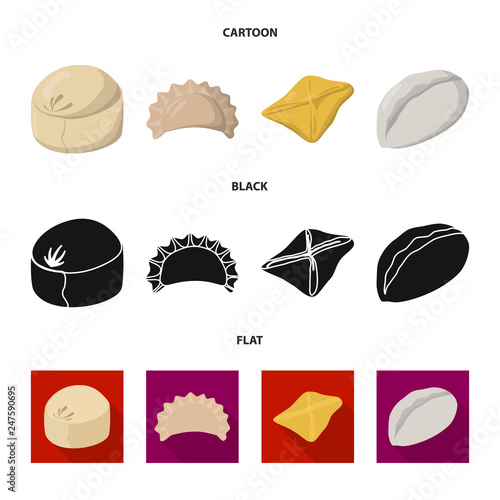 Vector illustration of products  and cooking sign. Set of products  and appetizer stock symbol for web.