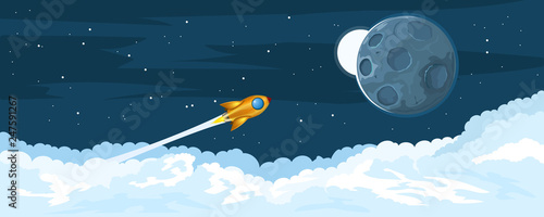 Rockets flying to the moon