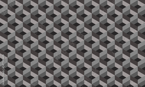 Gray abstract geometric pattern, Gray square seamless pattern background © Veeraphong