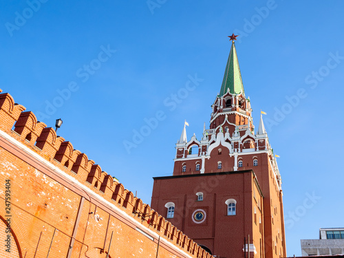 Troitsky Bridge and Troitskaya Tower of Kremlin