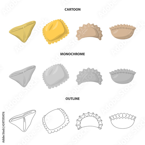 Vector design of products  and cooking icon. Collection of products  and appetizer vector icon for stock.