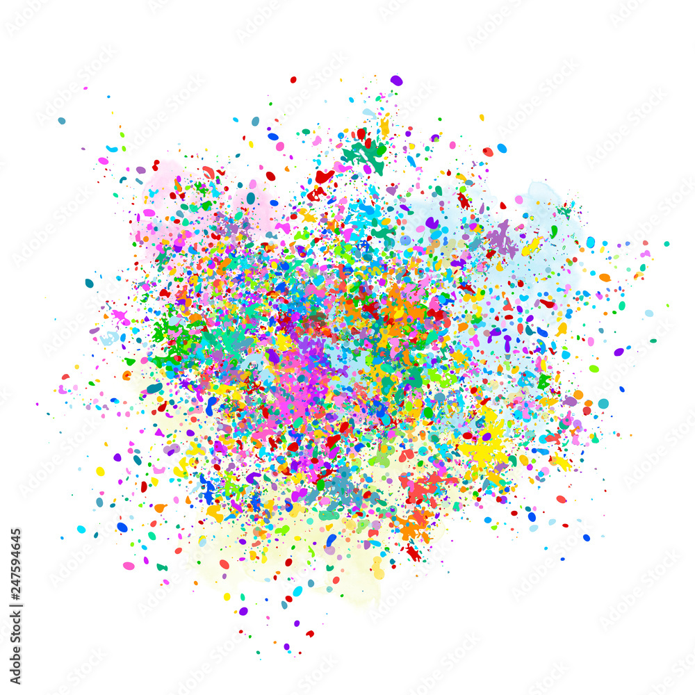 Multi-colored vector background of colorful drops and splashes of paint.Holi Festival of Colors Vector Illustration