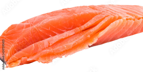 Fillet of trout isolated on white background